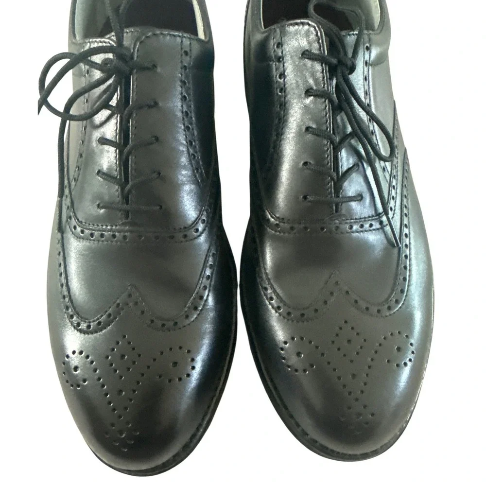 Rockport DresSports Mens 9W Wide Black Leather Wingtip Brogue Oxfords M3678 NIB